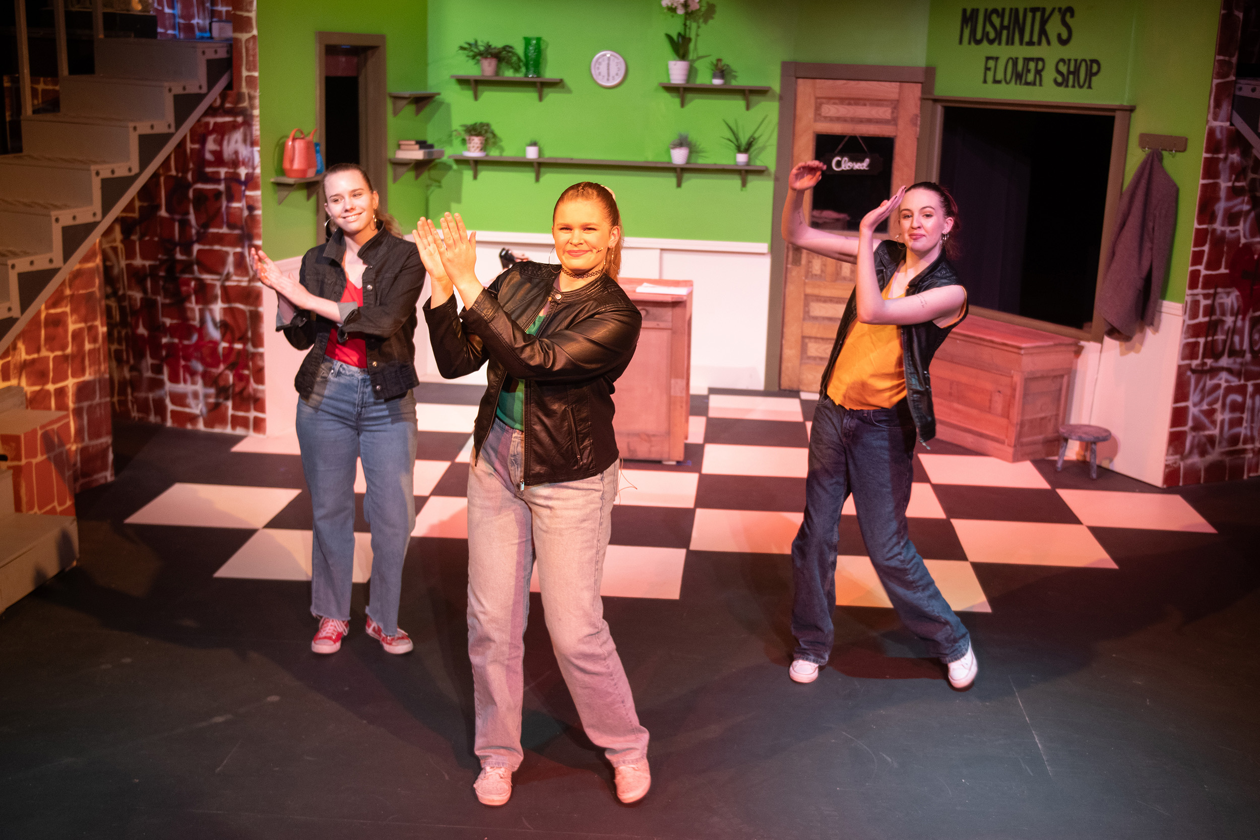 production photo from the Hesston College Theatre production of Little Shop of Horrors