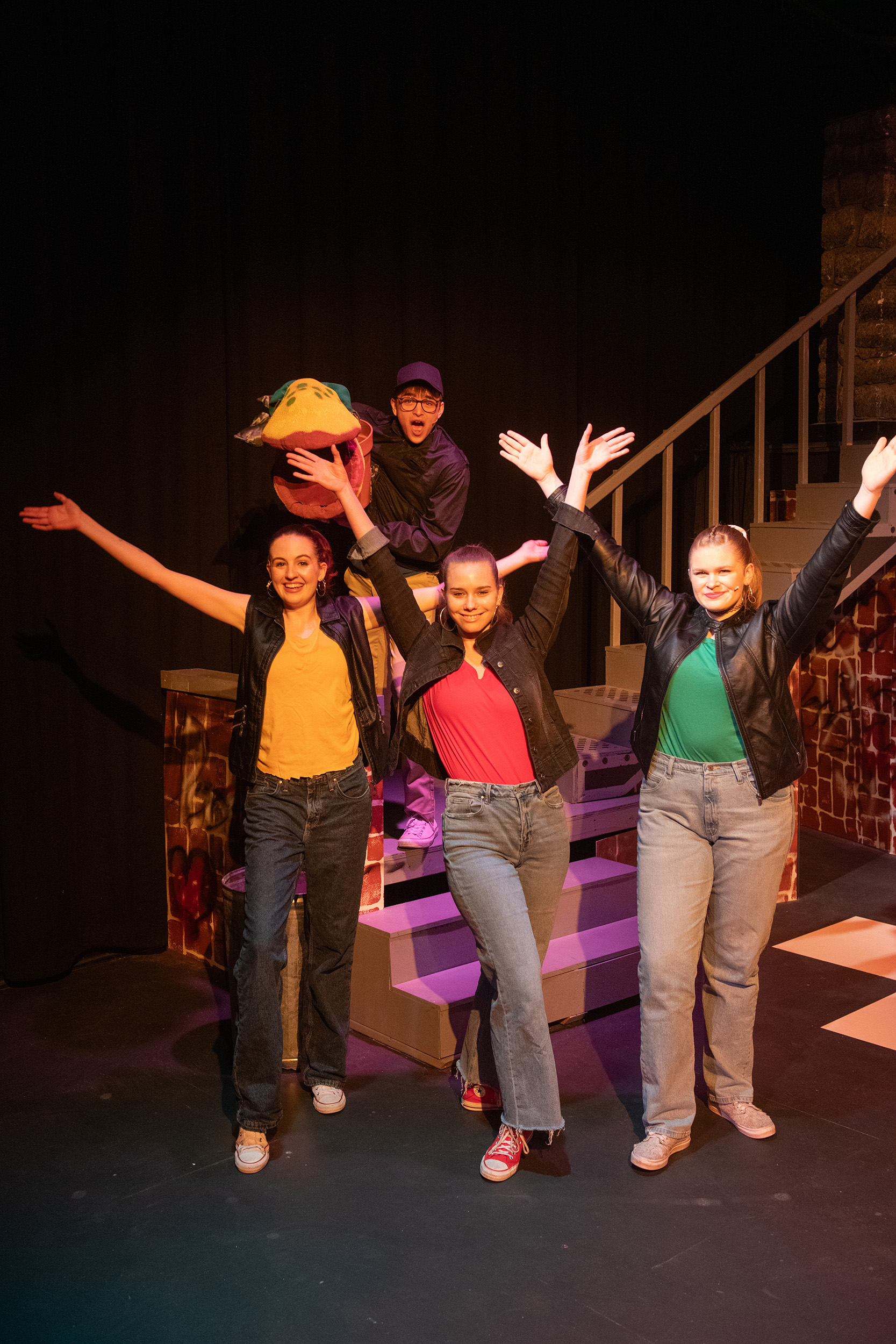 production photo from the Hesston College Theatre production of Little Shop of Horrors