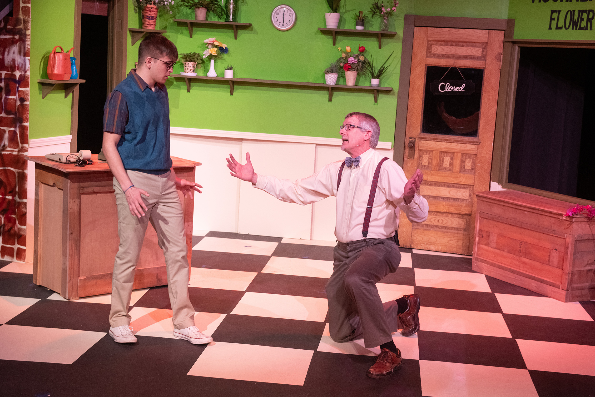 production photo from the Hesston College Theatre production of Little Shop of Horrors