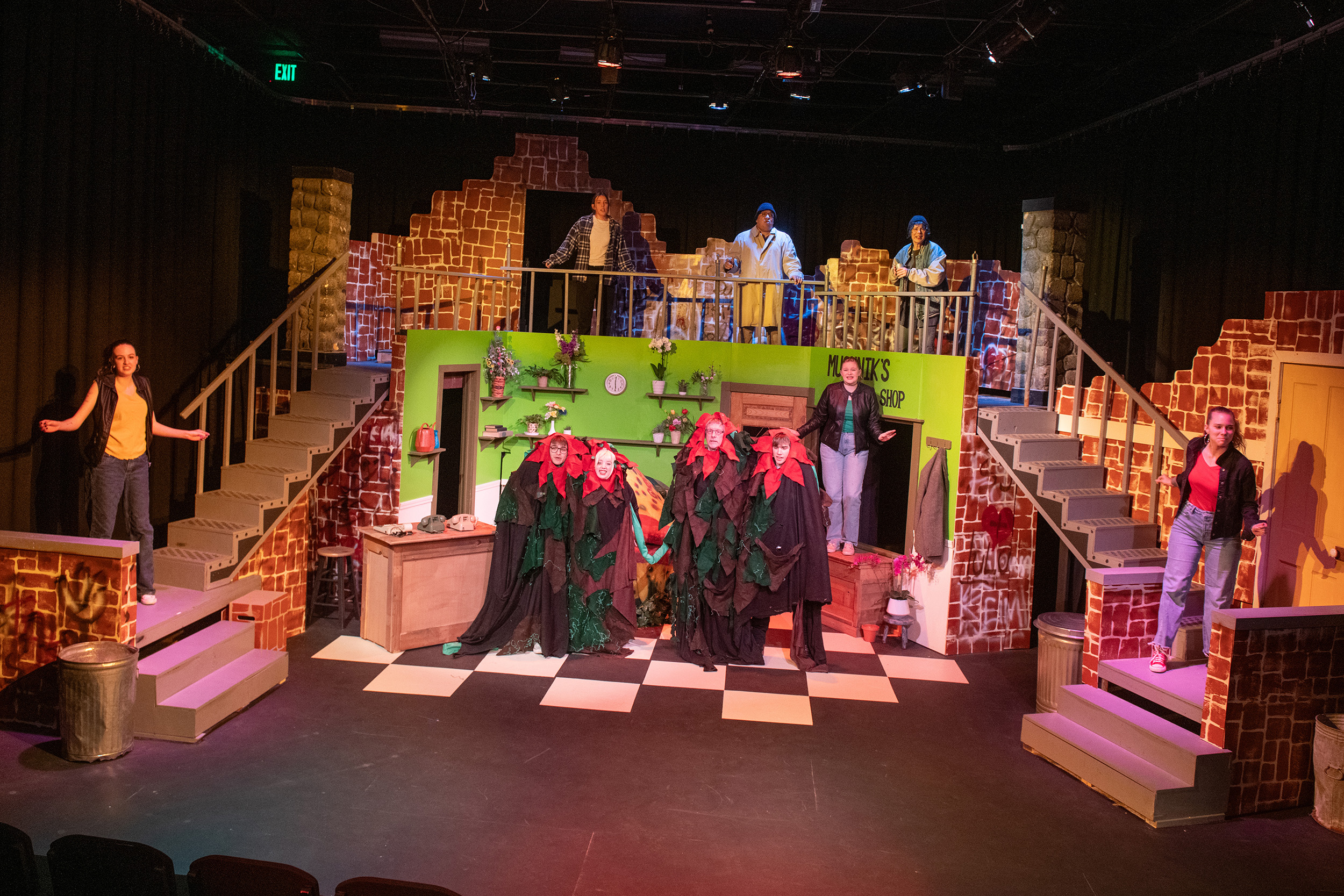 production photo from the Hesston College Theatre production of Little Shop of Horrors