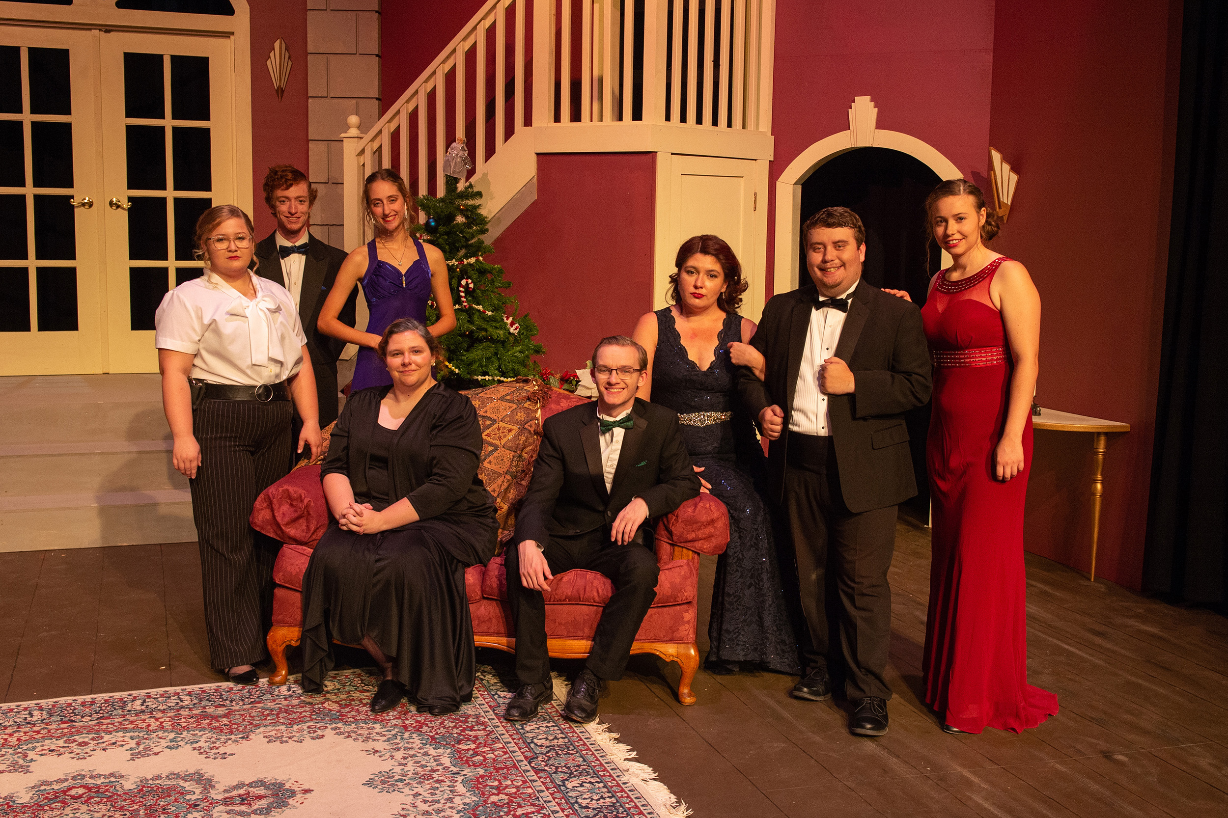 cast photo from Hesston College production of "The Game's Afoot"