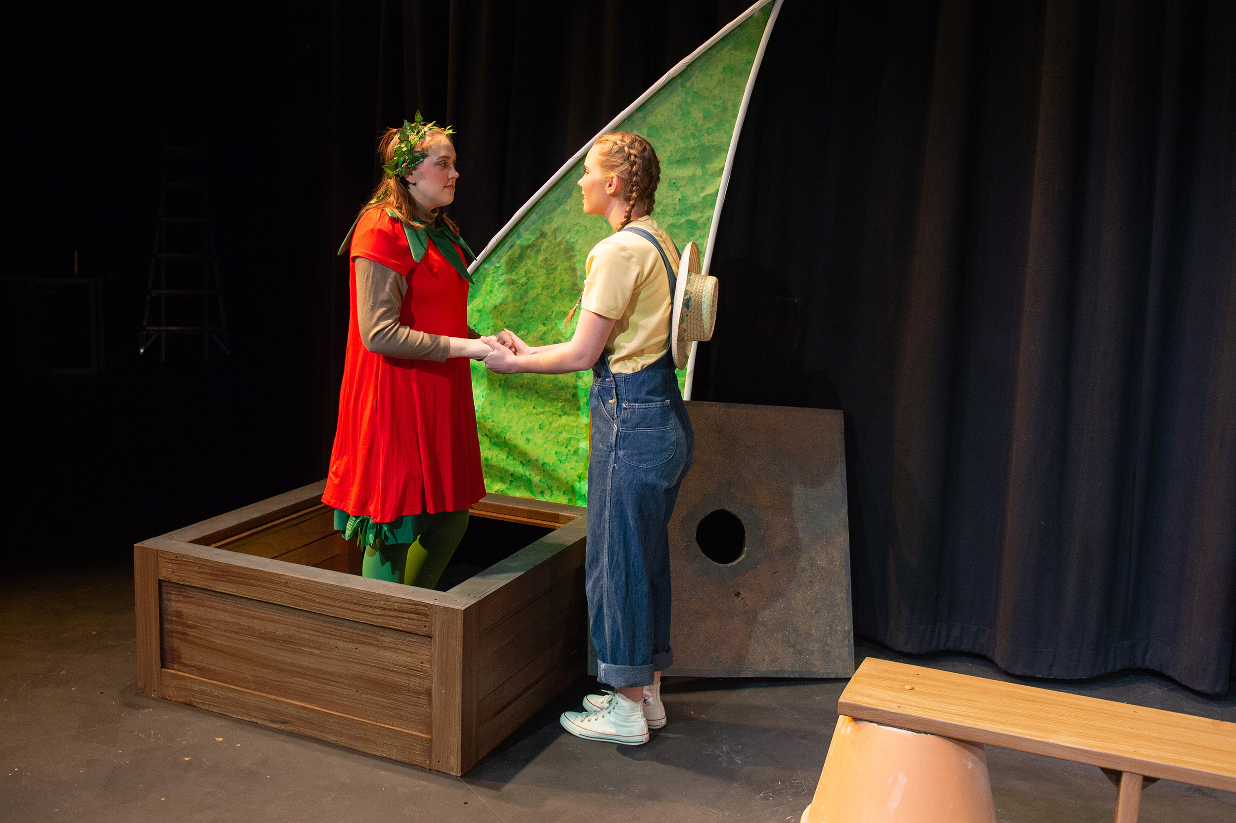 production photo from Hesston College Theatre production of "Tomato Plant Girl"