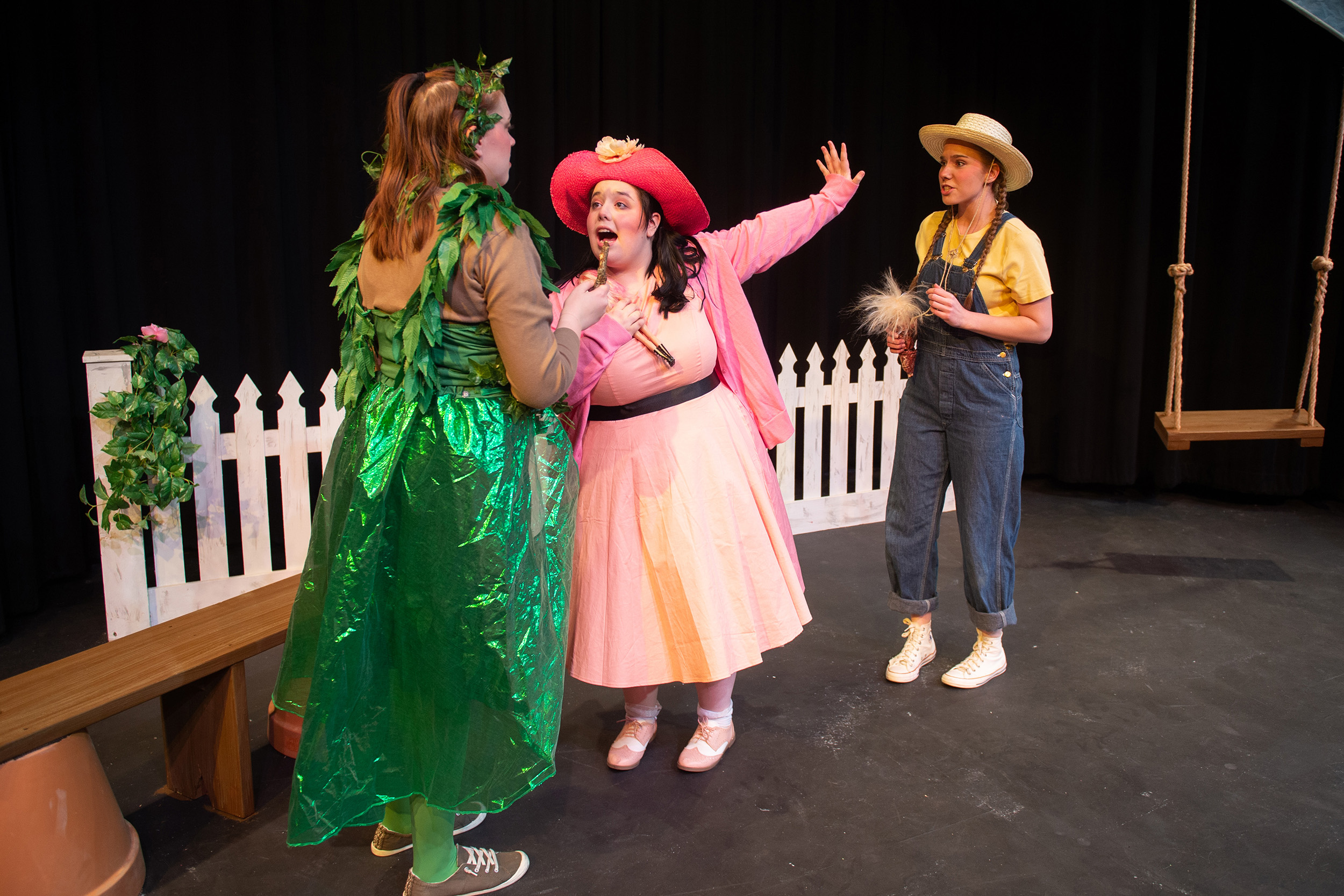 production photo from Hesston College Theatre production of "Tomato Plant Girl"