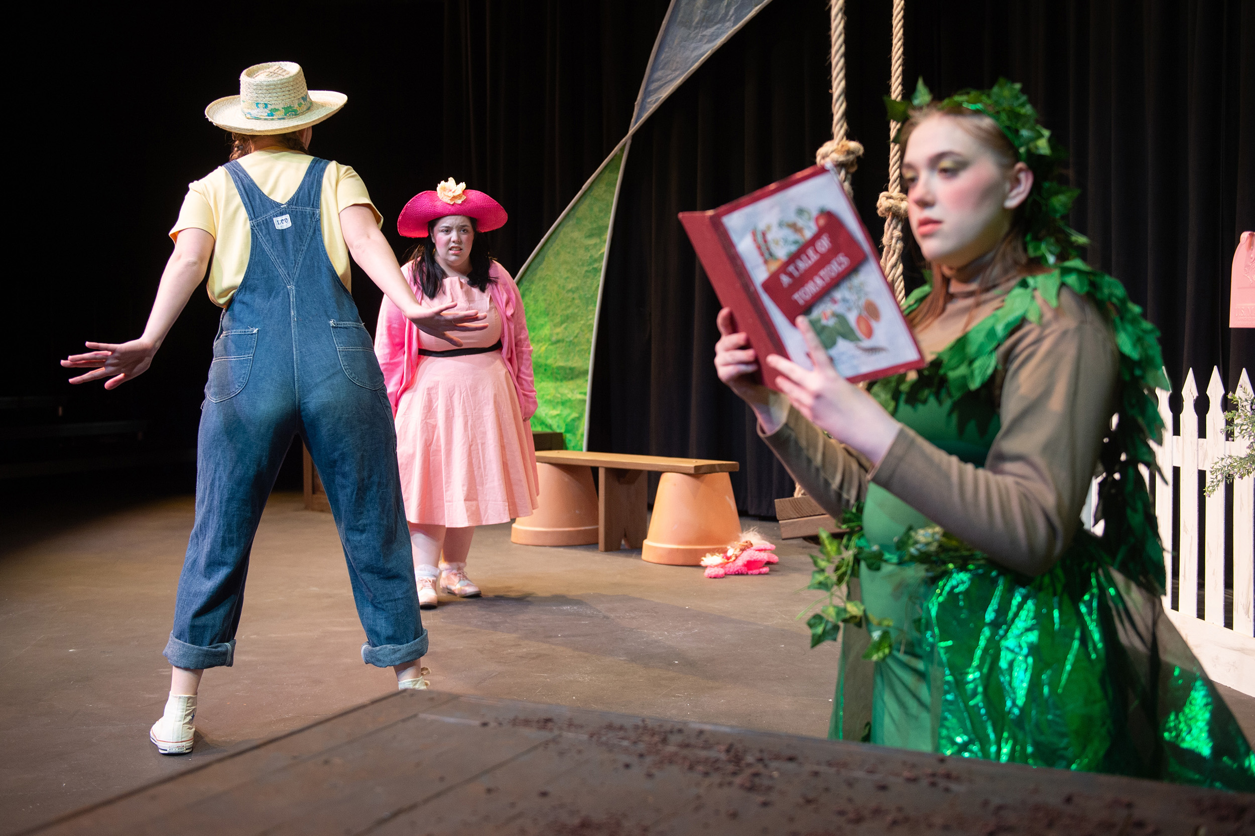 production photo from Hesston College Theatre production of "Tomato Plant Girl"