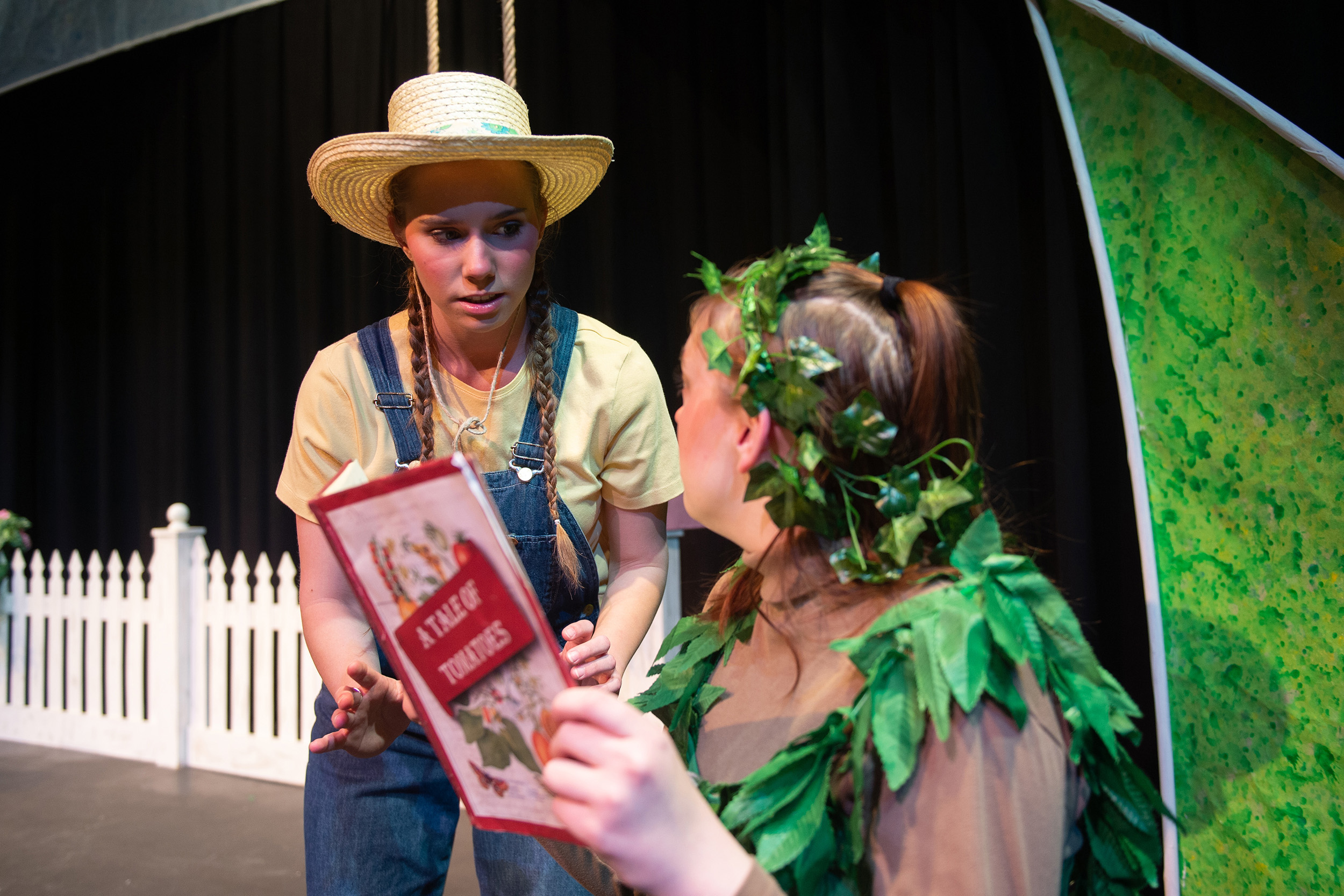 production photo from Hesston College Theatre production of "Tomato Plant Girl"