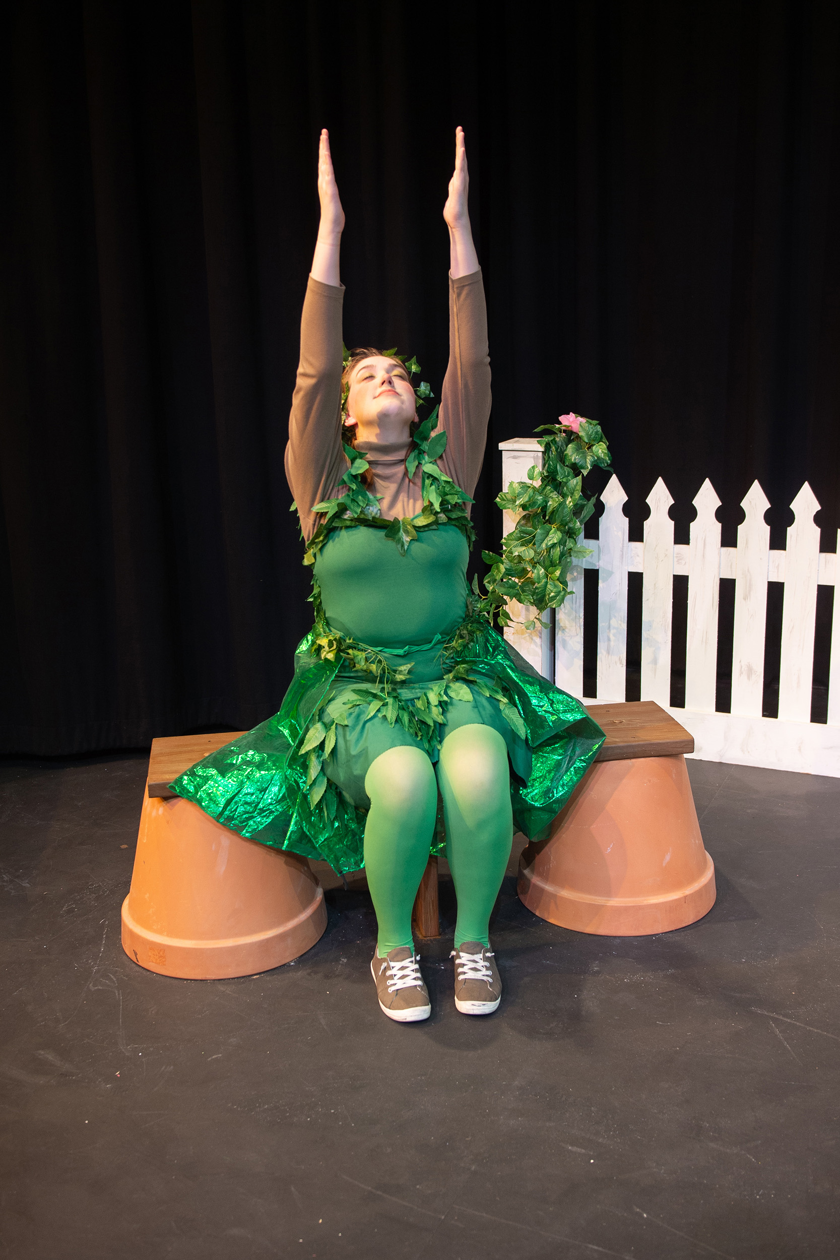 production photo from Hesston College Theatre production of "Tomato Plant Girl"