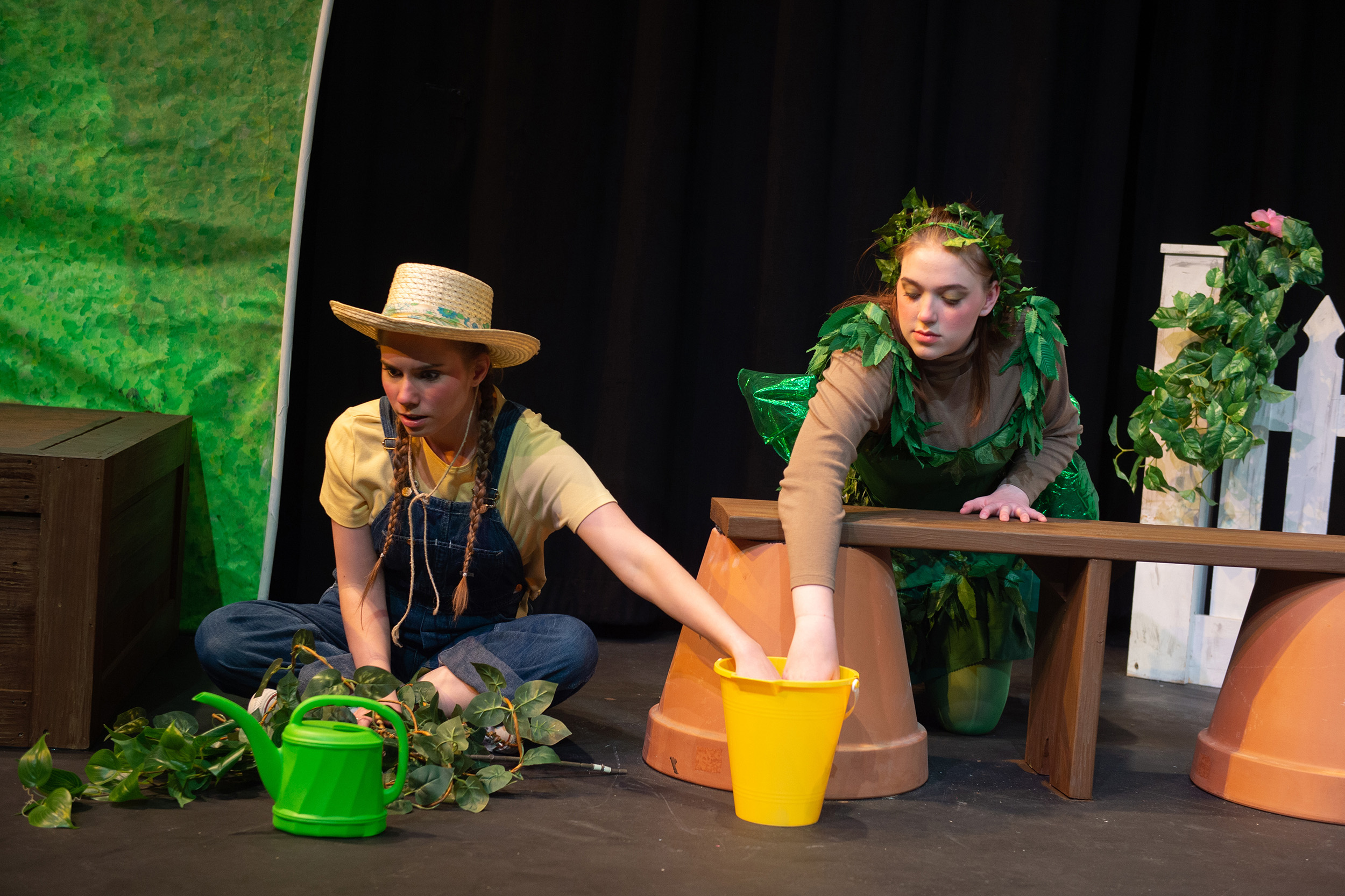 production photo from Hesston College Theatre production of "Tomato Plant Girl"