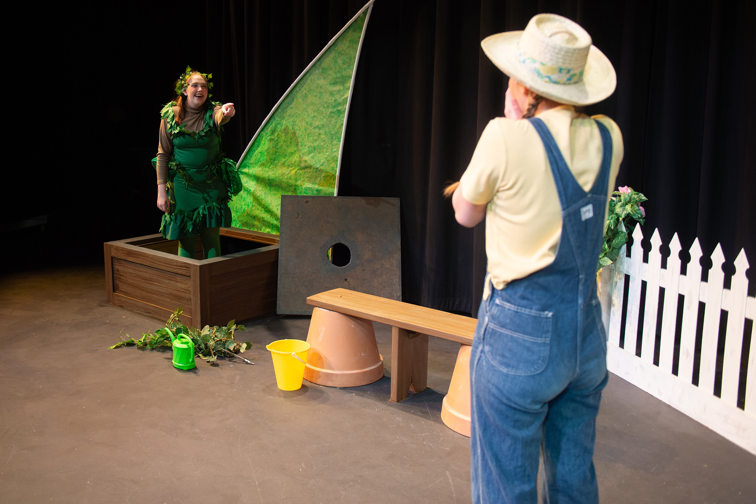 production photo from Hesston College Theatre production of "Tomato Plant Girl"