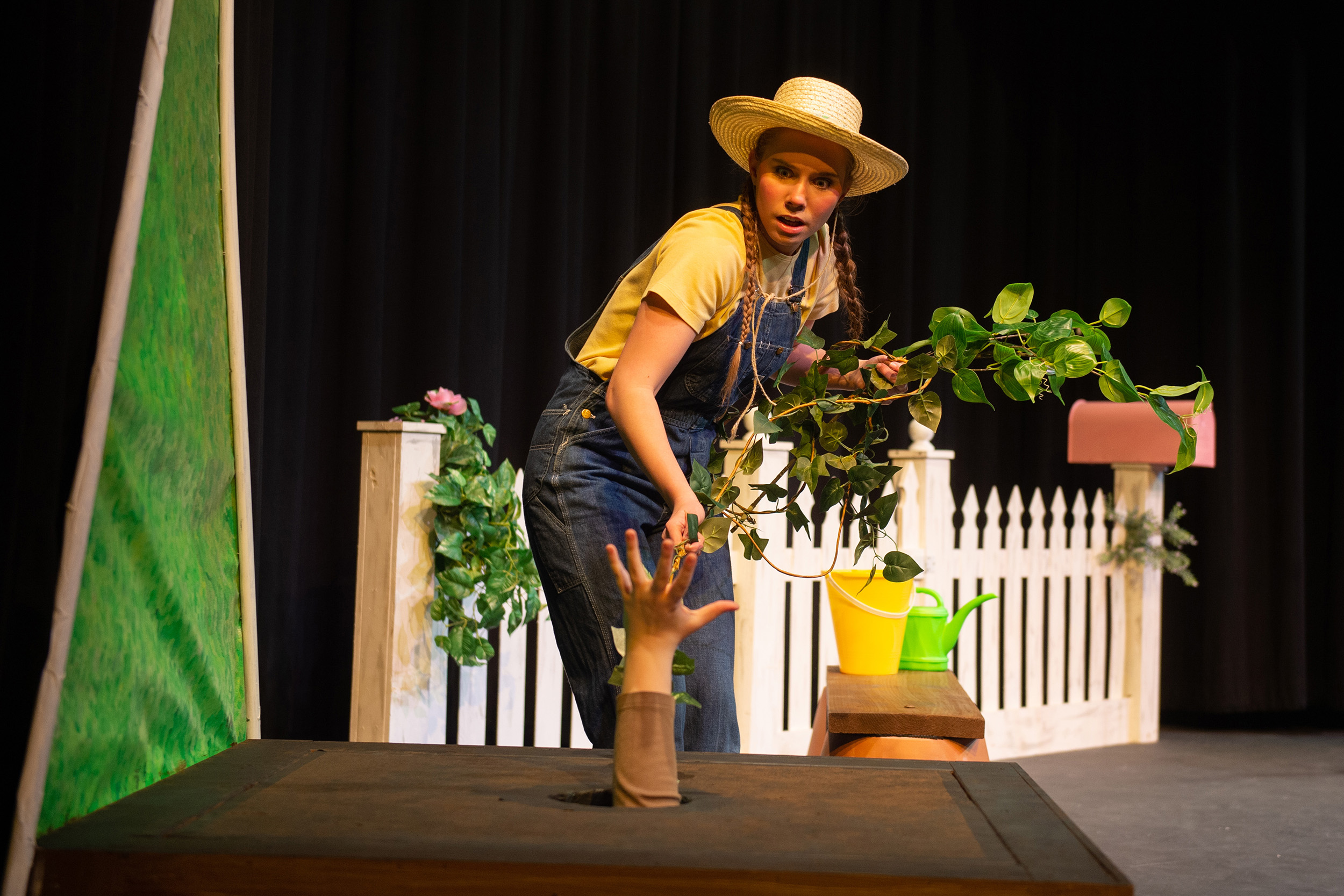 production photo from Hesston College Theatre production of "Tomato Plant Girl"