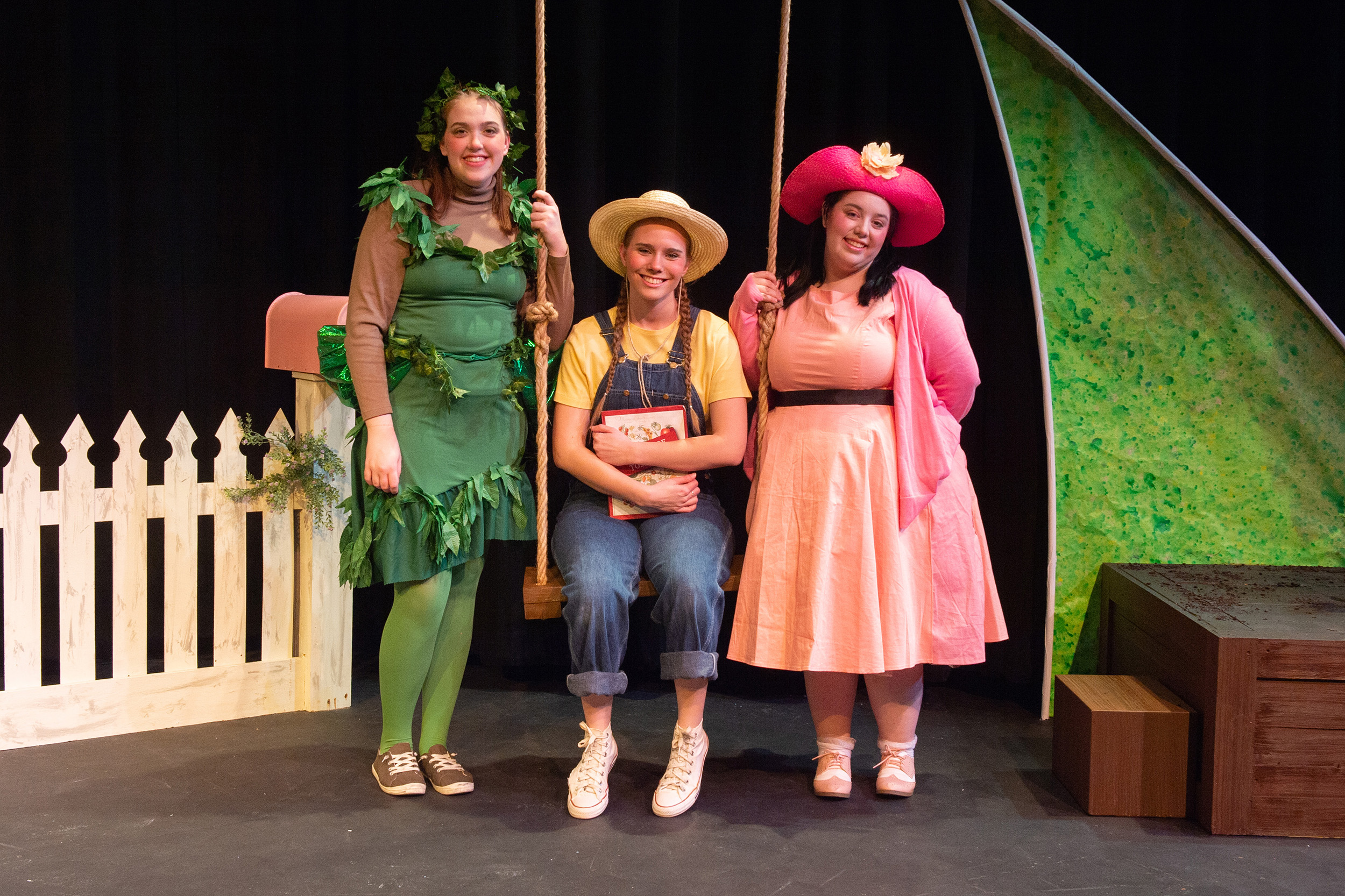 cast photo from Hesston College Theatre production of "Tomato Plant Girl"