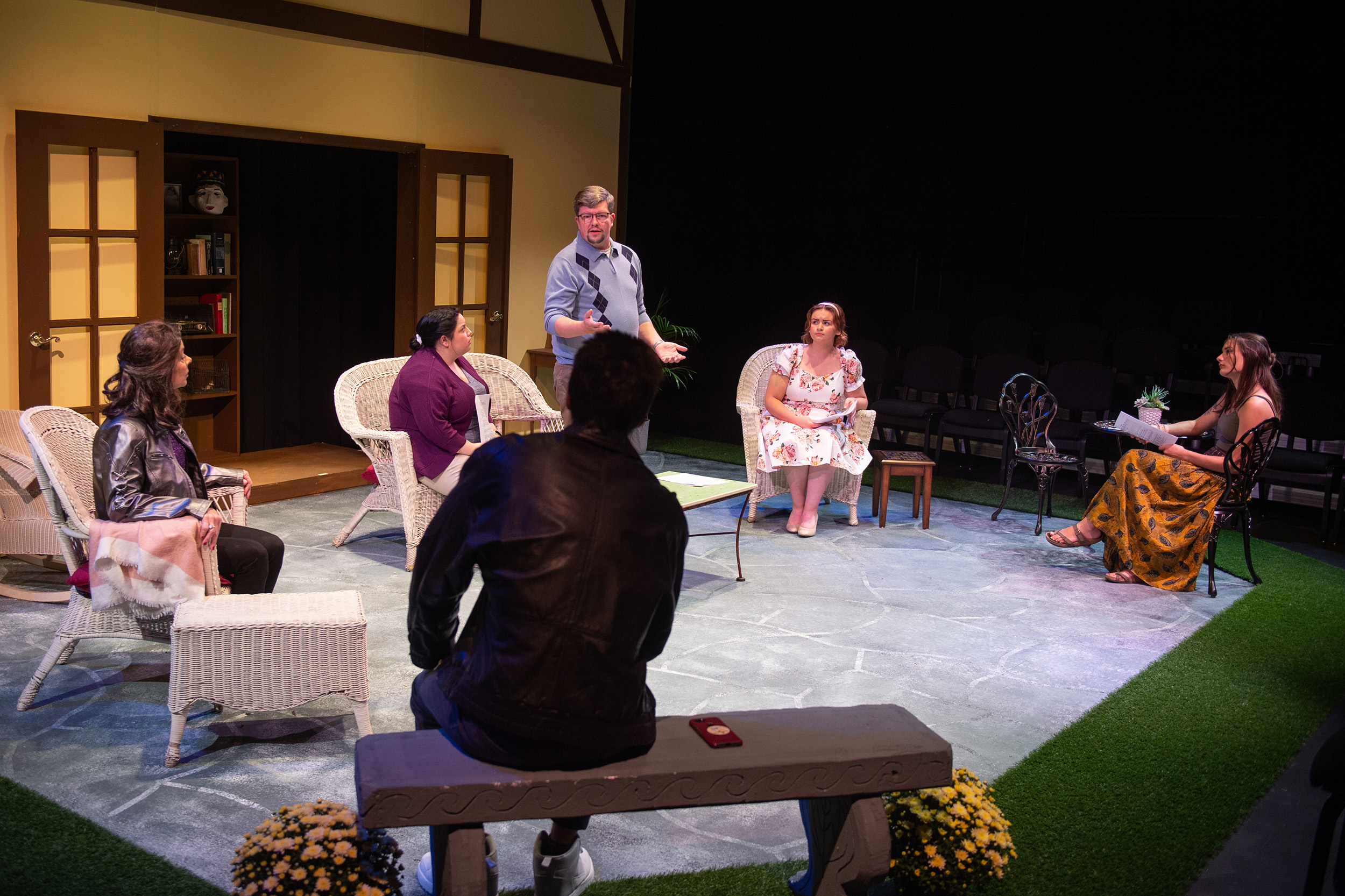 production photo from Hesston College Theatre production of Vanya and Sonia and Masha and Spike