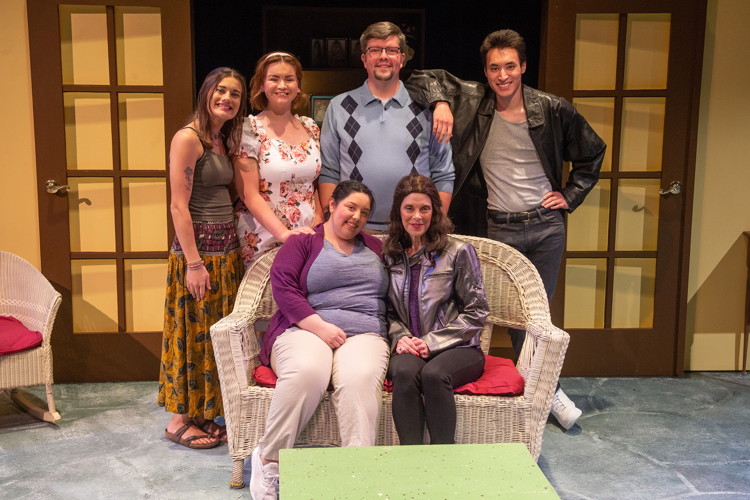 cast photo from Hesston College Theatre production of Vanya and Sonia and Masha and Spike