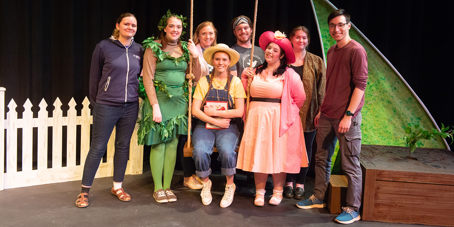 cast and crew photo from Hesston College Theatre production of "Tomato Plant Girl"