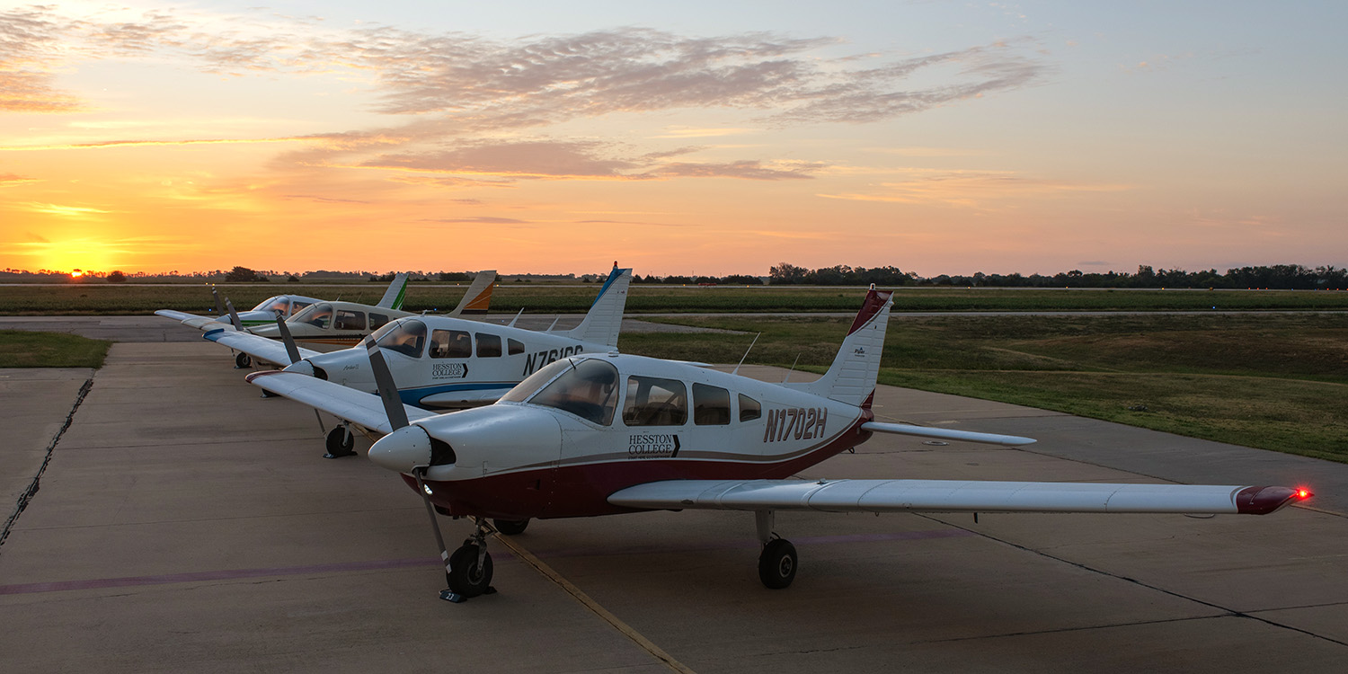 Hesston College Aviation fleet - four Piper Archer II aircraft